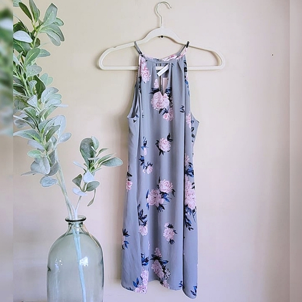 Candies Floral Halter Swing Dress (M) NWT